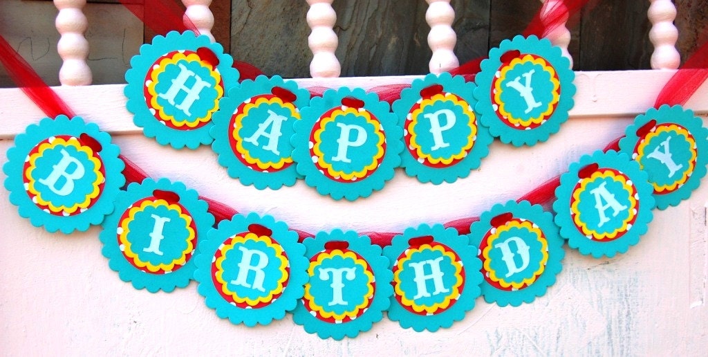 Big Top Circus Happy Birthday Party Banner Photo Prop