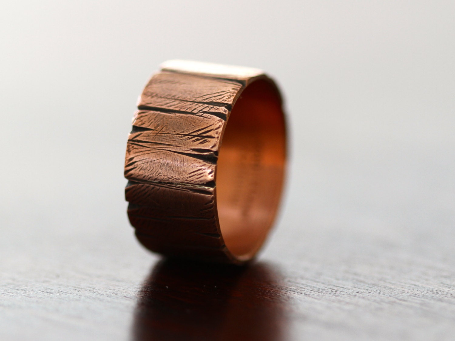 Tree Bark Copper Ring