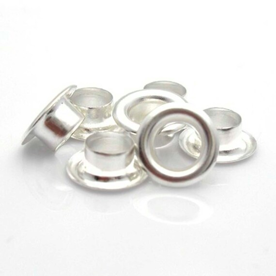 100 Bright silver grommet core metal centers for large by wedoart