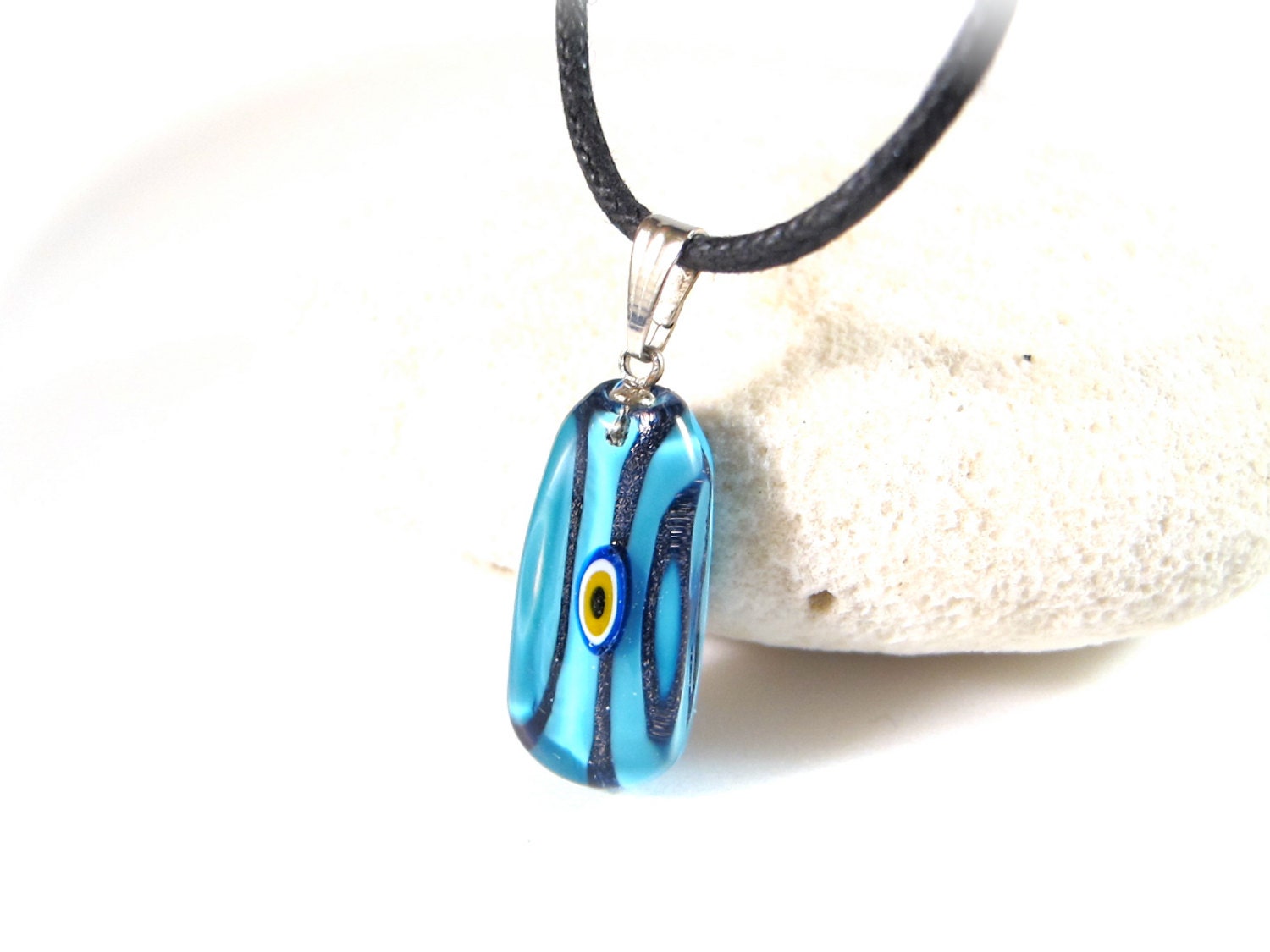 Dreamy Blue Evil Eye Pendant