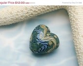 ON SALE 30% OFF Clover Brook Heart Focal Bead - Handmade Glass Lampwork Bead - 11804105