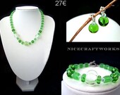 SALE - Green Glass Jewelry Set