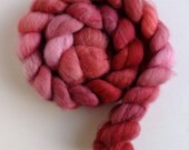 BFL Wool Roving - Hand Painted Spinning or Felting Fiber, Indoor Garden Red