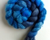 BFL Wool Roving - Hand Painted Spinning or Felting Fiber, 4 ounces, Nipping