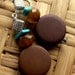 Wood Turquoise & Silver Bohemian Earrings - Wood Jewelry - Turquoise Jewelry - stoneandbone