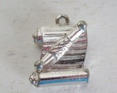 Memorial Day Sale Vintage silver charm or pendant diploma and scroll 3D