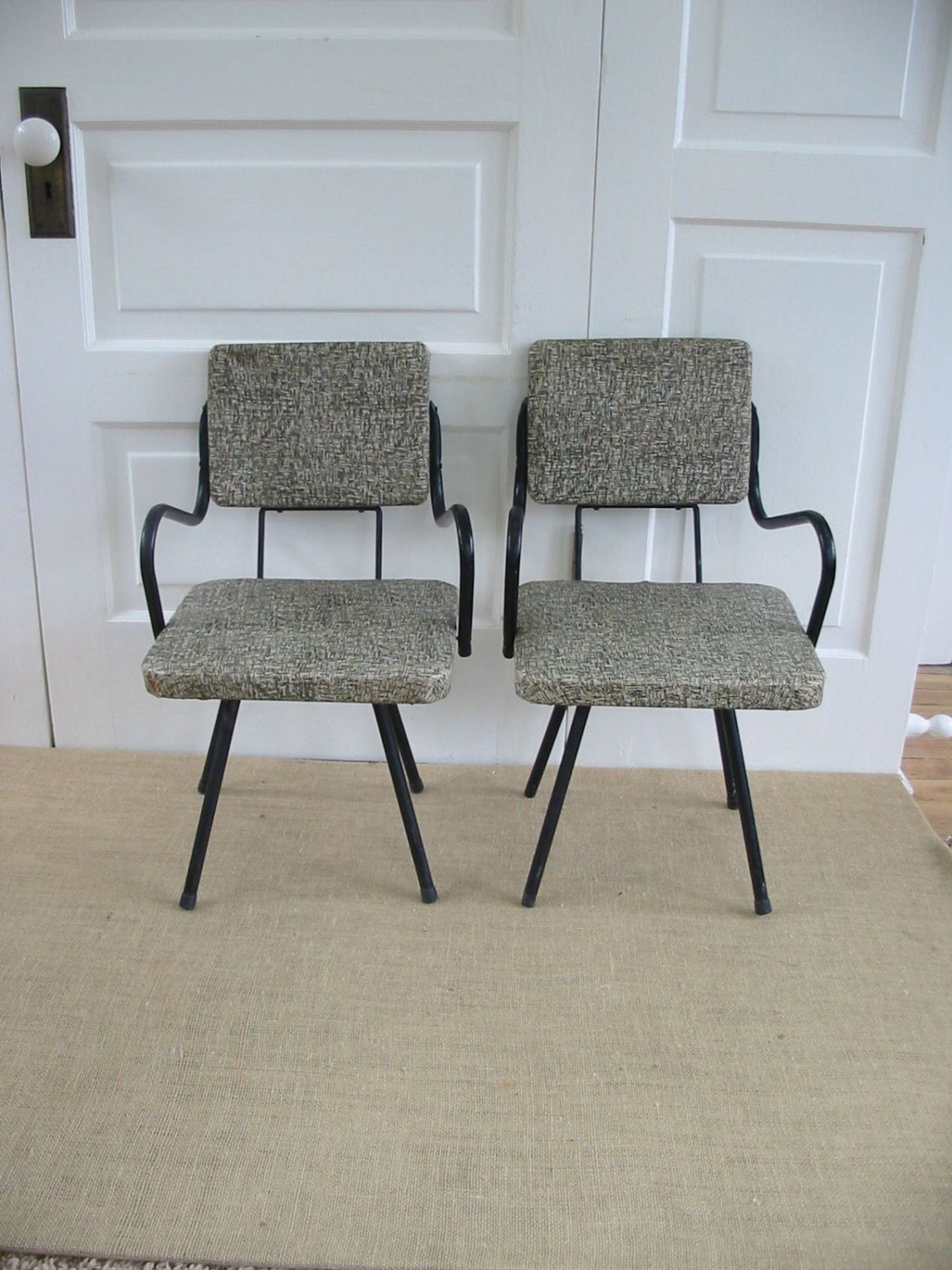 Children Chairs Pair Retro Mod Metal Mid Century Modern