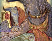 Generations - Celtic Raven Triple Goddess Shaman Art Print 11x17