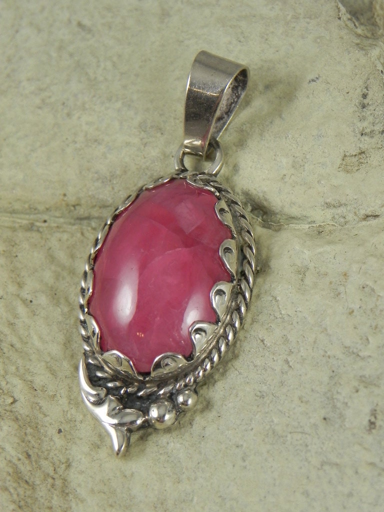 Cherry Rose Quartz Sterling Pendant