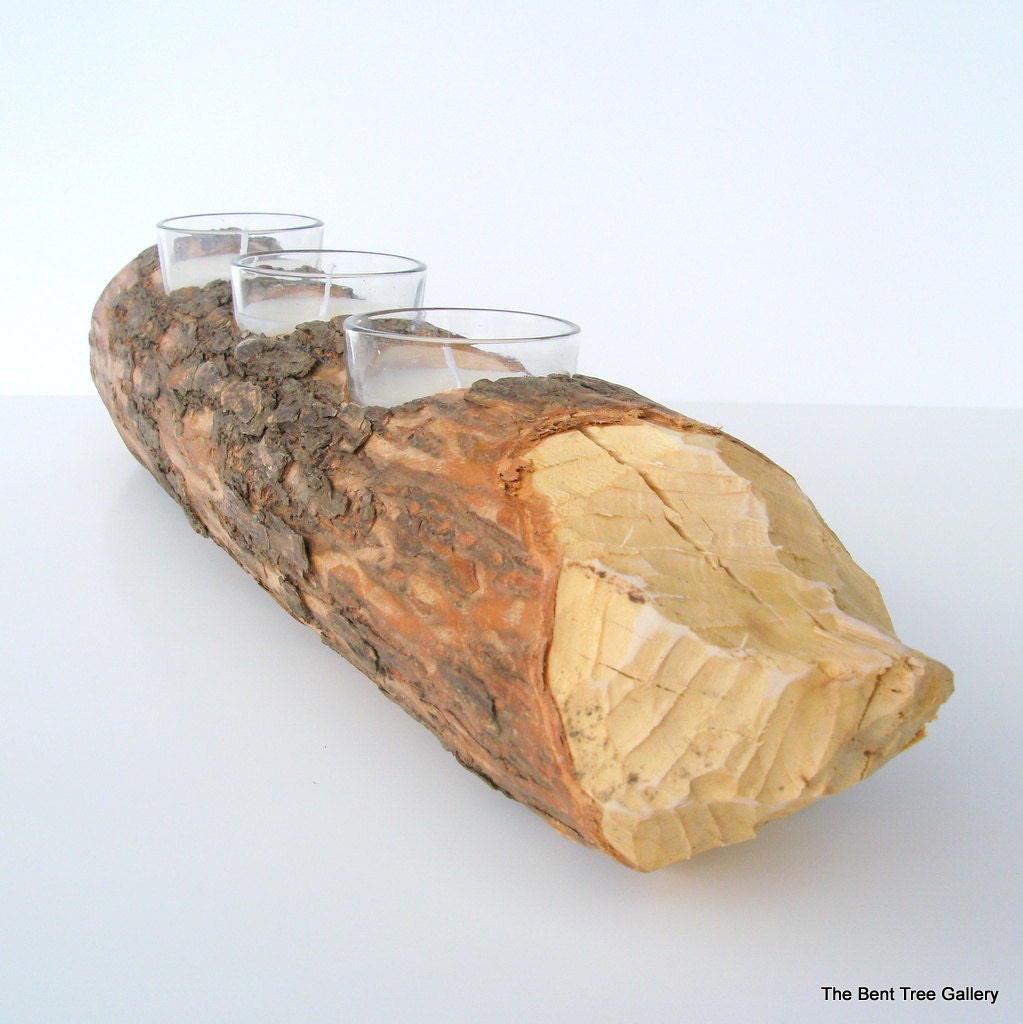 Beaver Log Candle Holder