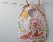 Baby Bib from Vintage Strawberry Shortcake Sheets - Unique Baby Shower Gift
