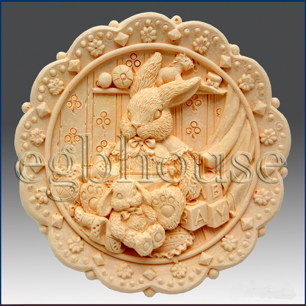 2D Silicone Soap Mold - Country Bunny Toyland - Girl - free shipping Buy from original designer - Say no to copy cats