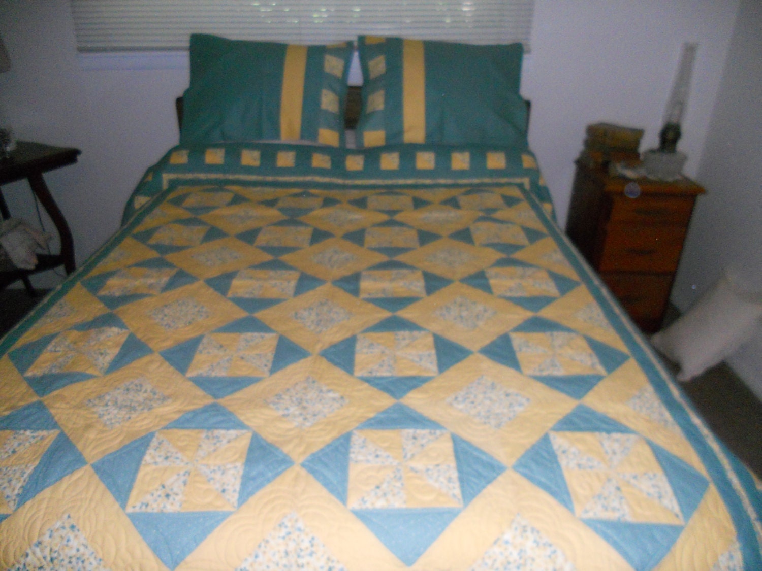 Bedroom Ensemble - Quilt, Pillow Covers and Wall Hanging