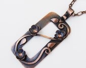 Flower Frame Copper Pendant Necklace