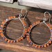 Carnelian Garnet Sterling Silver Beaded Hoops