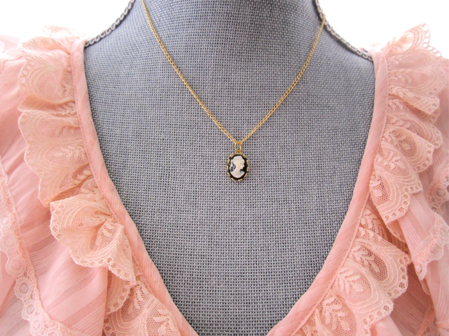 Noir 14KT GF -  Cameo Necklace