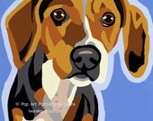 8x10 Pop Art Beagle Dog Print of Painting Signed by Artist