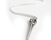 Steampunk Bird Skull Silver Necklace - Custom Victorian Cosplay, Halloween Costume Jewelry