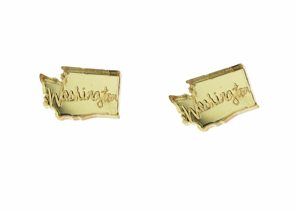 Mirror Gold Washington Post Earrings