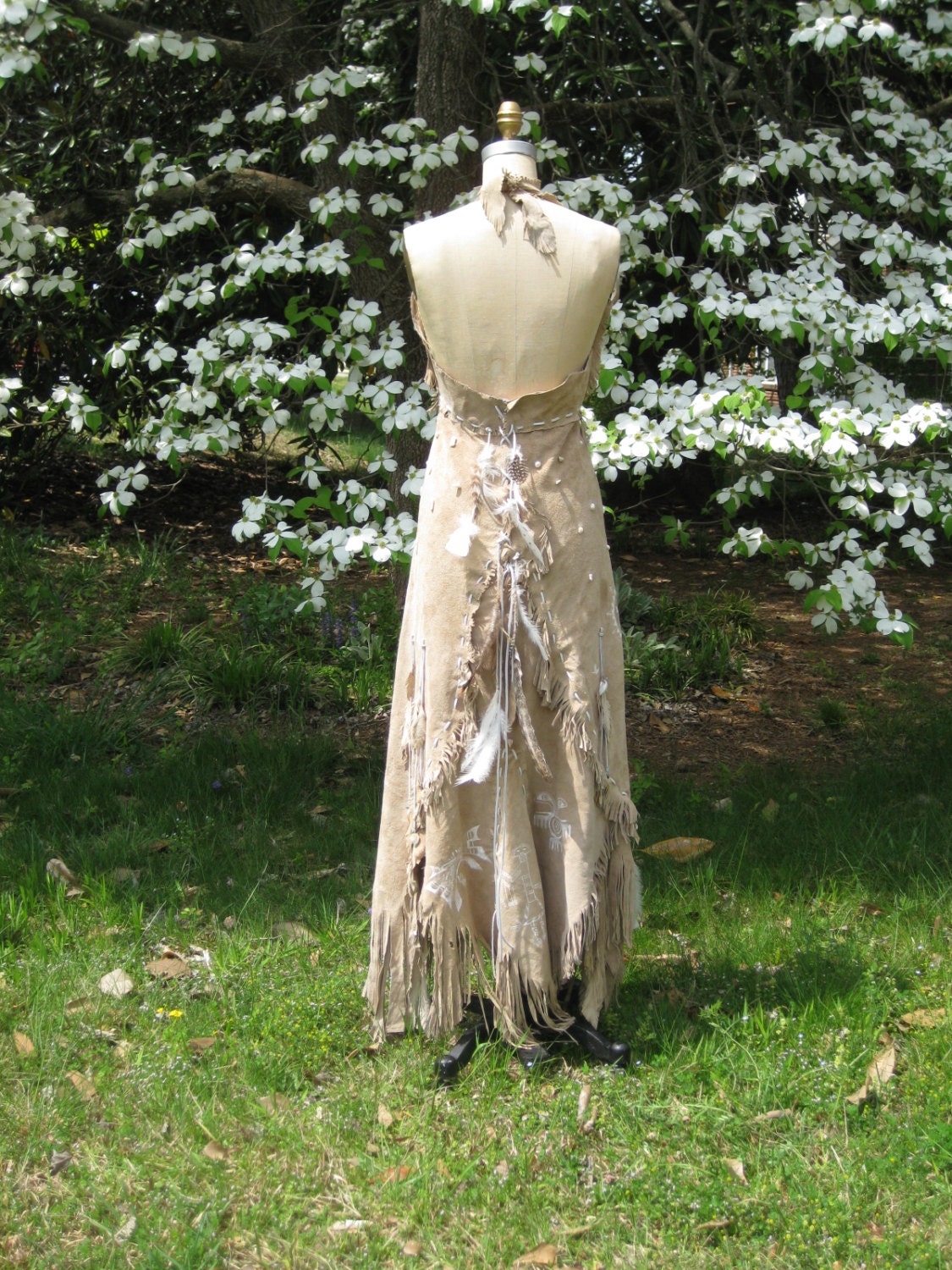 Leather Wedding Dress Native American Inspired by hippiebride