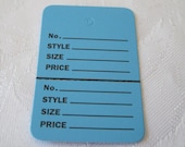 Hanging Merchandise Clothing Price Tags 1 1/4 x 1 7/8 Set of 50 Blue Hanging Tags