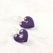 Purple Heart Earrings Valentine Jewelry Enameled Silver Dark Purple Spring Fashion