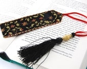 Satin Ribbon Bookmark 'chinese garden' with tassel