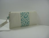 Wristlet, Clutch, Bridesmaids Gift - Aqua
