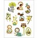 236R Retro Nature Numbers Poster 11x14 Print