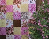 40x56 Chocolate & Lilac Blanket or Throw Ready to Ship