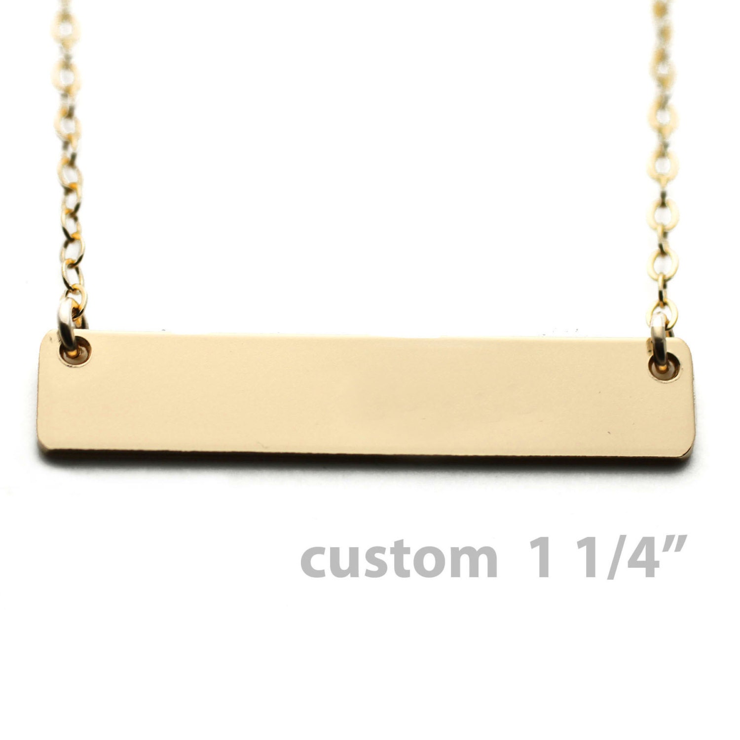 Gold Name Plate Necklace Custom 1 1/4"