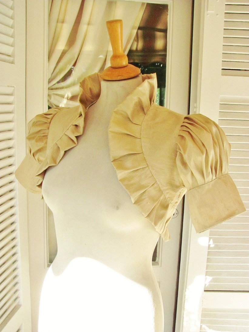 Melody Del Sol IVORY colour raw silk bolero jacket wedding shrugbridal bolero shrug LIMITED EDITION