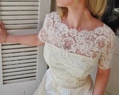 Ballade del Vientre ivory bridal lace top ivory lace blouse ivory bridal bolero jacket wedding bolero