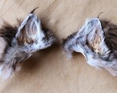 Bobcat ears headdress - real eco-friendly clip-on bobcat fur ears costume for totemic ritual, cosplay, and dance BE04