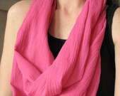 Hot Pink Gauze Infinity Scarf