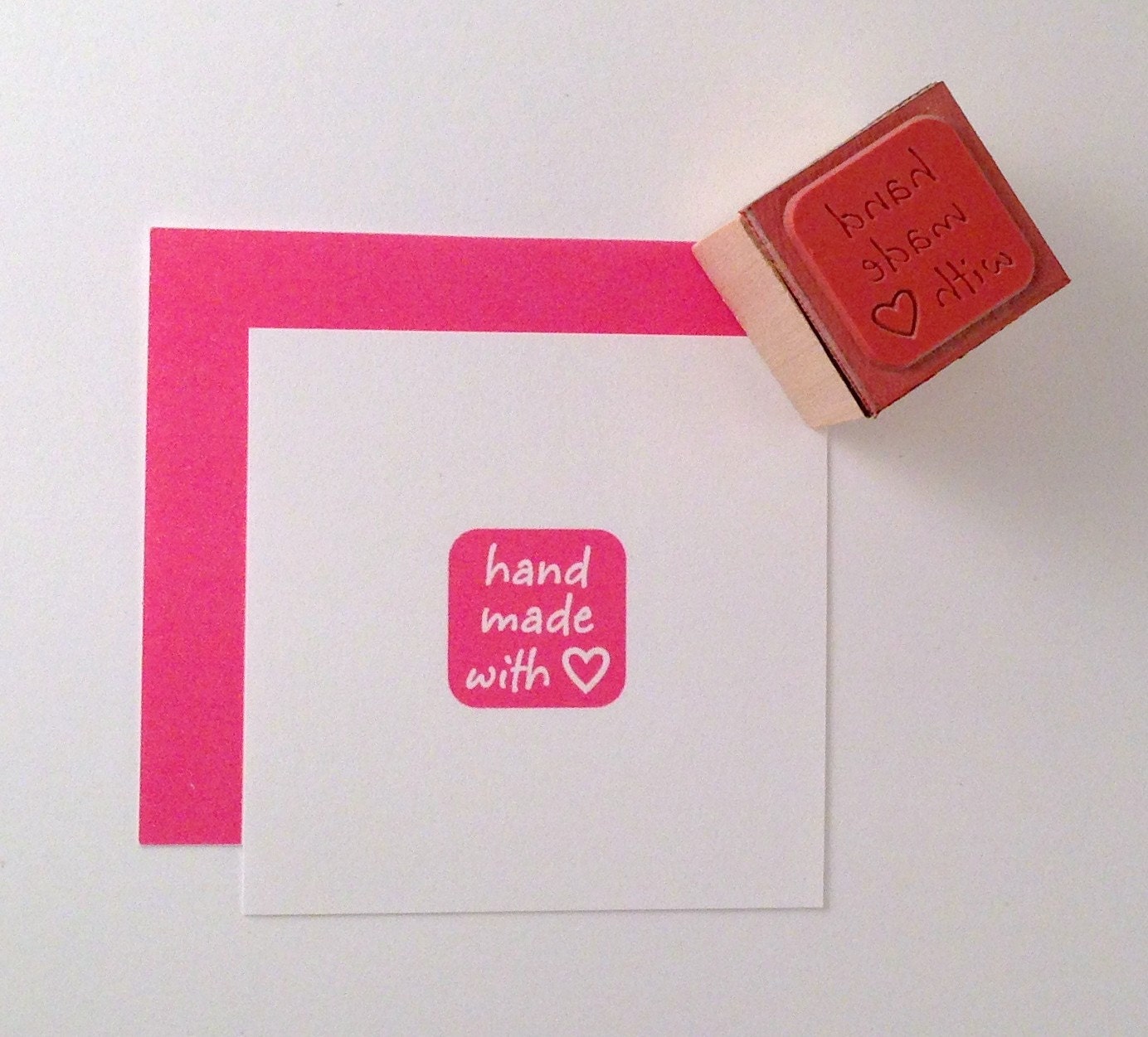 MINI Hand Made with Love Rubber Stamp