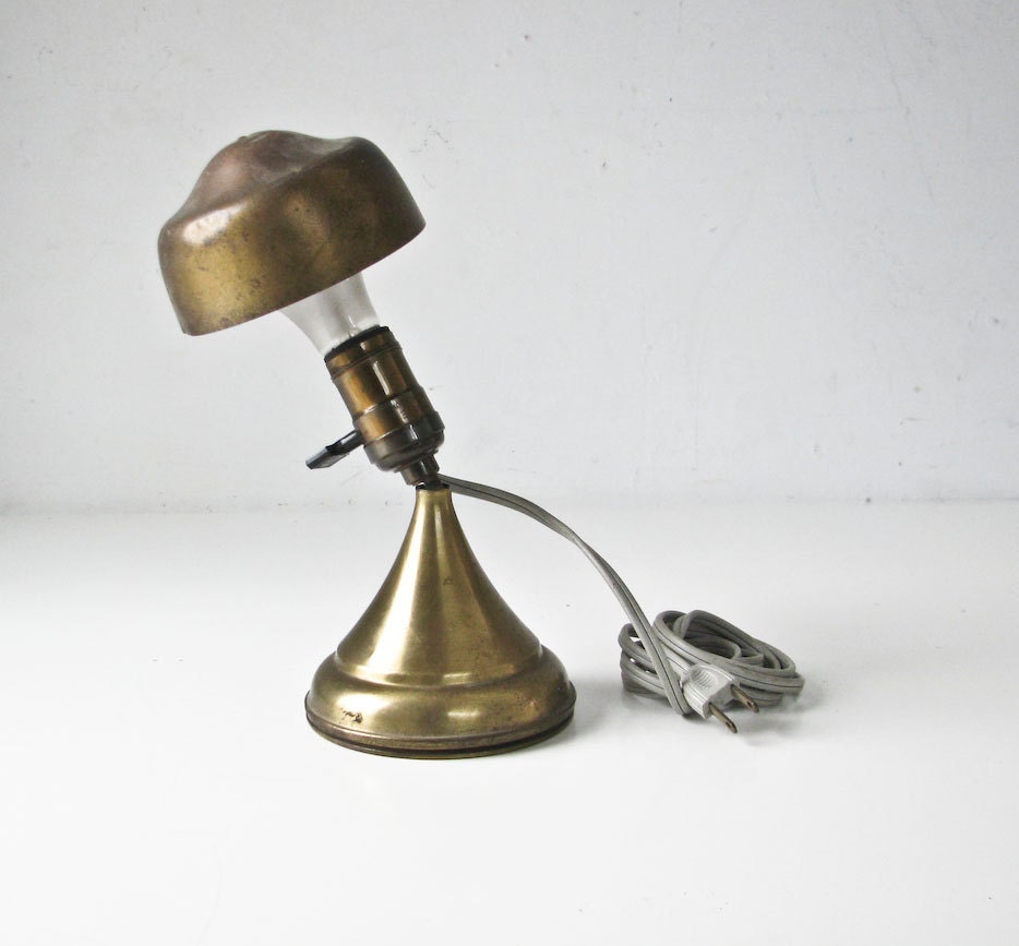 Industrial Brass Lamp - Vintage Solid Brass - Wall or Desk - Tilts