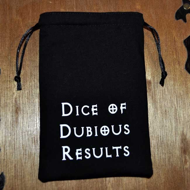 Dungeons and Dragons DUBIOUS RESULTS game dice bag