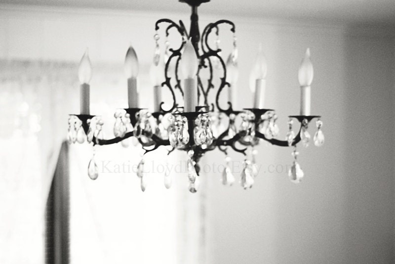 Farmhouse Chandelier - 24x36 Fine Art Shabby Chic Photography Print - Black and White Country Dining Room Kitchen and Home Decor Photo - KatieLloydPhoto