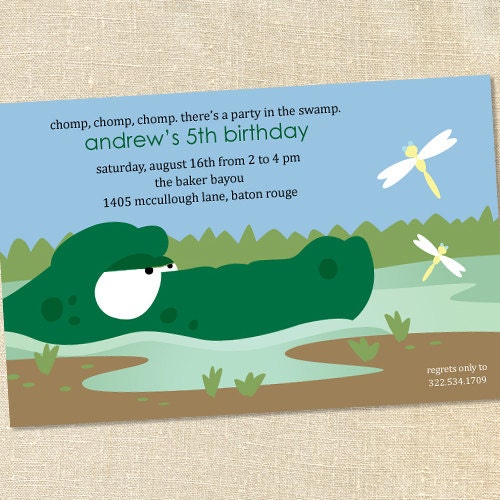 Sweet Wishes 20 Boys Alligator Swamp Birthday Party Invitations - Custom Quantities (As Low as 1.19 Each) Il_570xn