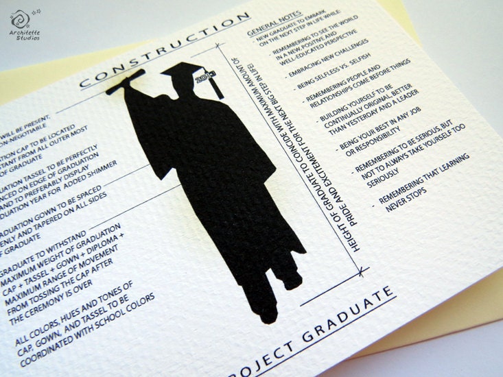 Project Graduate - Boy / Male - Blank Architecture Construction Card
