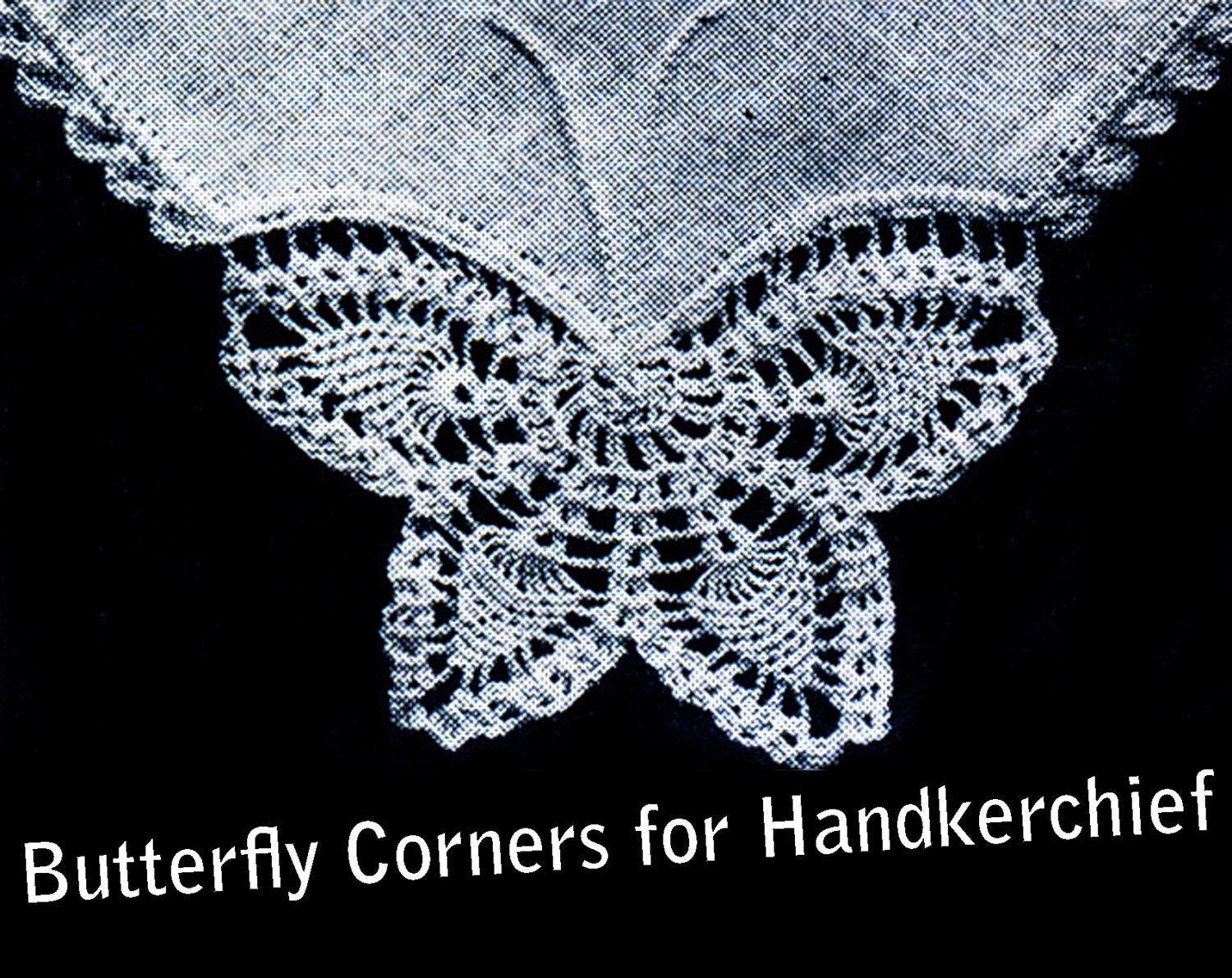 Butterfly Crochet PDF Pattern Handkerchief Hankie Corners - Instant Download