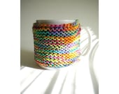 Hand Knit Mug Cozy - Rainbow Colors Acrylic - Coffee Tea Sweater Cosy