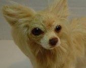 Custom Chihuahua dog doll needle felted soft  sculpture Pet portrait