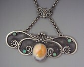 Large Statement Granulated Necklace with Opals