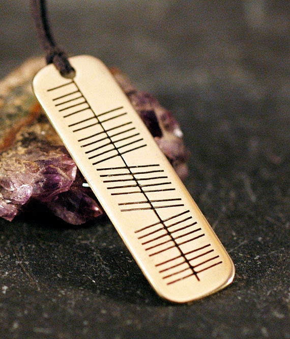 Infinity / Éigríoch Gaelic Ogham Necklace - brass