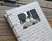 Blank Coptic Stitch Journal Hard Cover Book With Vintage Photo Sketchbook