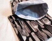 Lined LARGE FlipFlap Sack--Cutlery (white) Sandwich bag