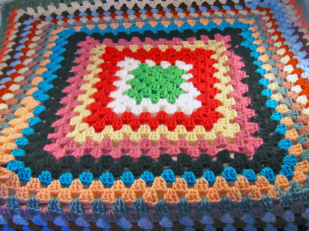 SALE -- Handmade New Baby Crochet Afghan. Soft, Vintage throw, blanket, swadling. Babies gift, bedding.
