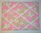 New memo board made with Lilly Pulitzer Pink Gossip fabric